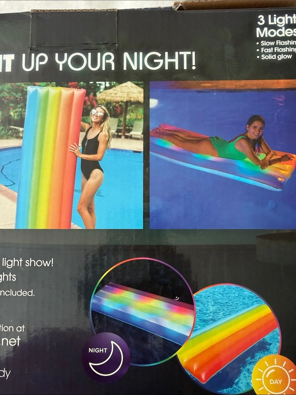 Illuminated Rainbow Pool Raft - Multicolor - Picture 5 of 6